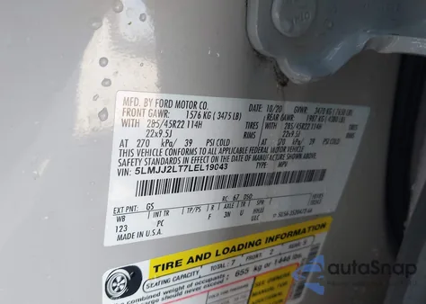 2020 Lincoln Navigator Reserve from USA, damaged, VIN 5LMJJ2LT7LEL19043